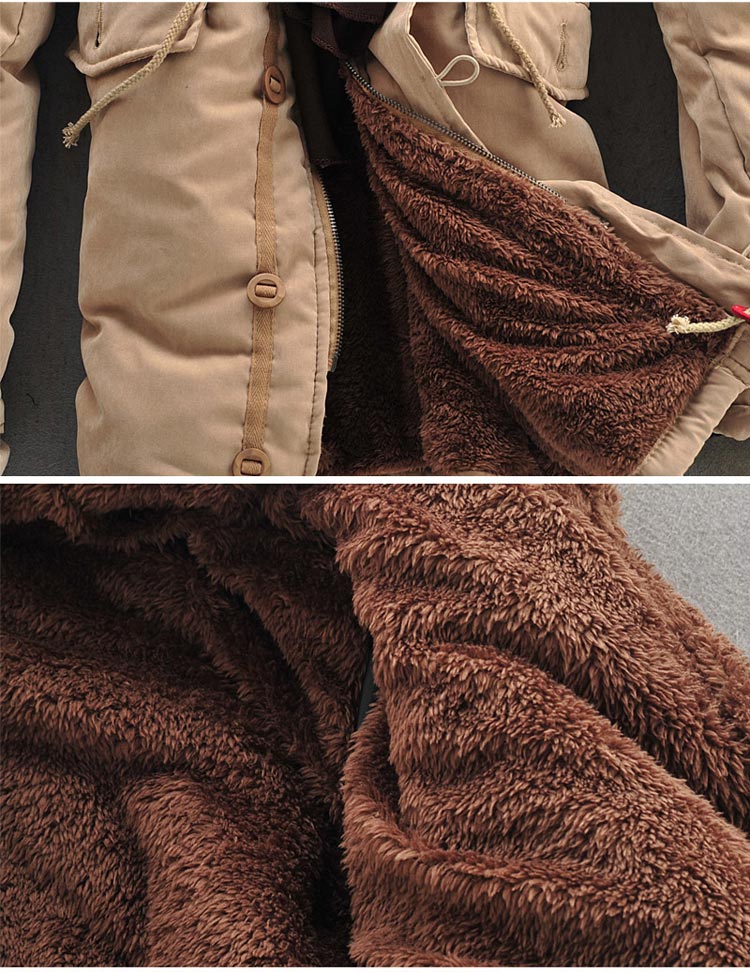 Manteau d'hiver pour hommes, doublure en laine d'agneau, veste épaisse matelassée, manteau en coton pour hommes