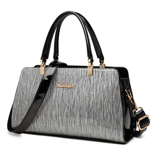 Sac à bandoulière en cuir simple pour femme d'âge moyen, style tendance
