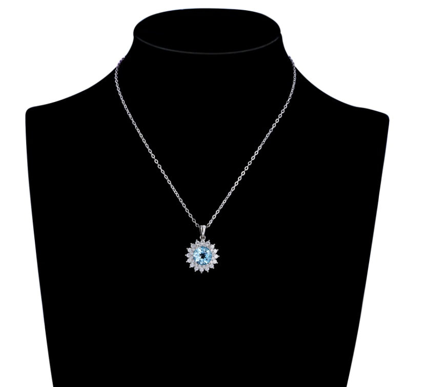S925 Silber Natur Topas Halskette Damen