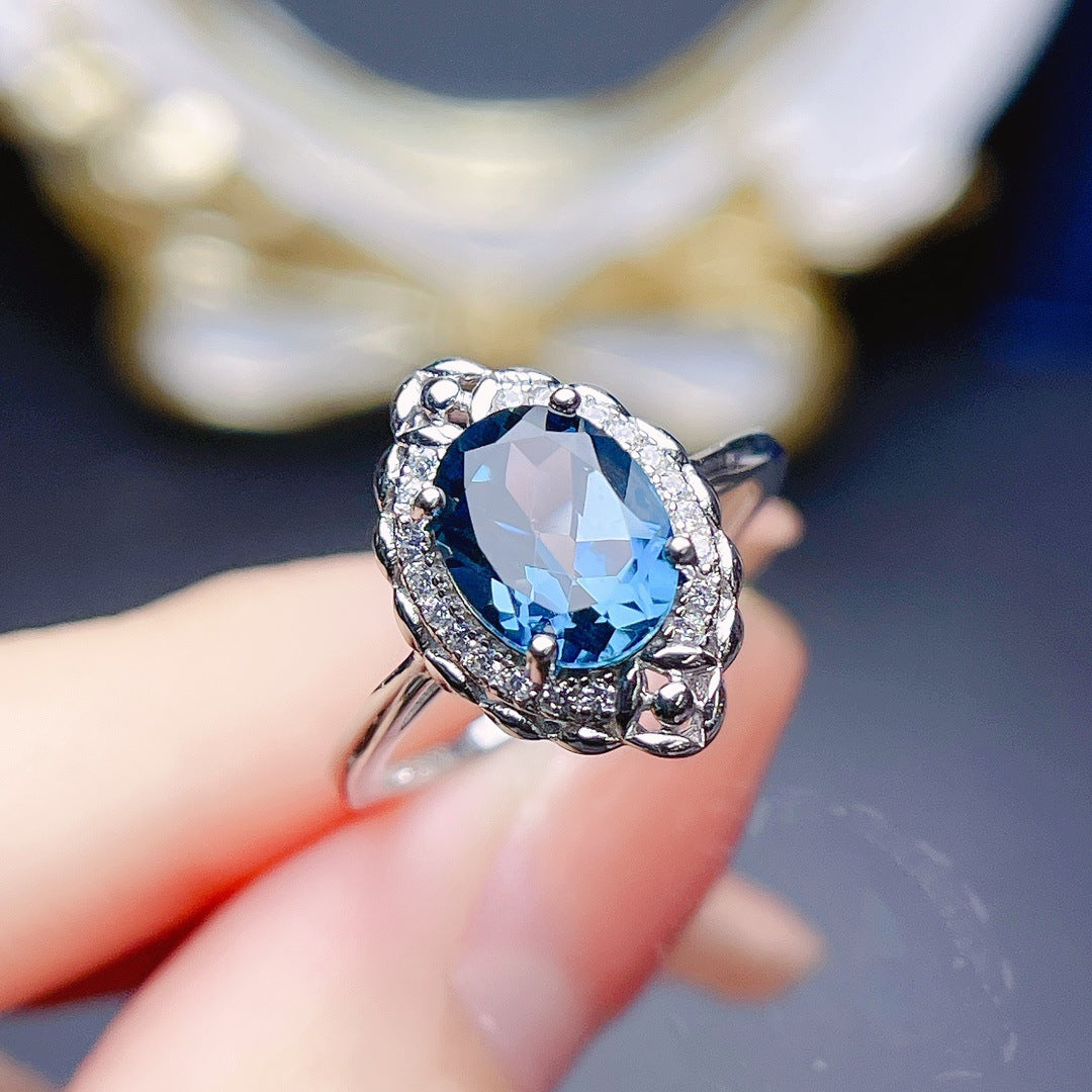 Schmuck Natur Topas Ring S925 Silber
