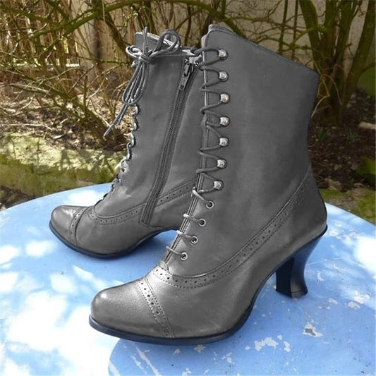 Comfortable Retro Rivet Boots Women Pointed Toe Shoes for Daily Wear