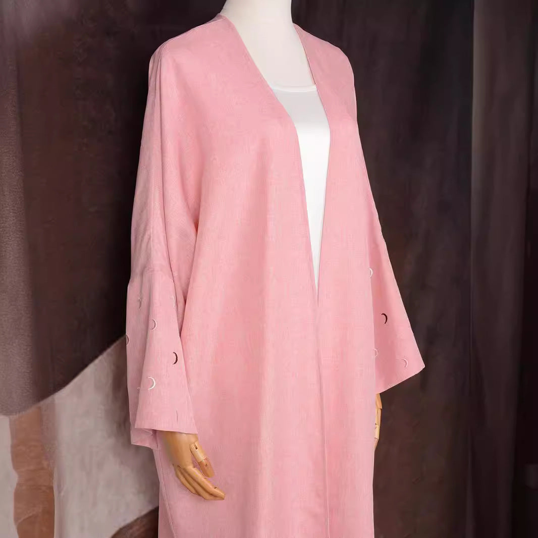 Muslimischer eleganter bestickter Cardigan-Kleid-Umhang