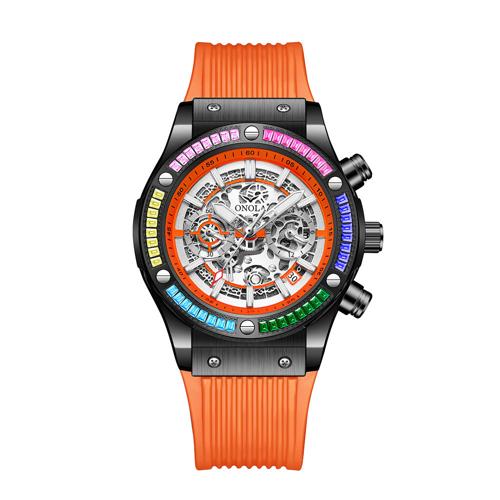 Herren modische All-Match wasserdichte multifunktionale Quarzuhr