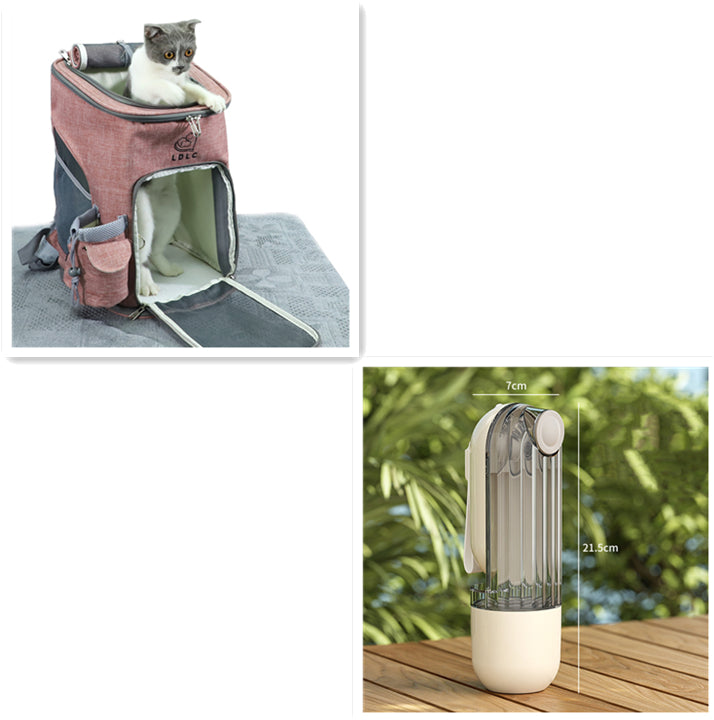 Trendy 2 In 1 Pet Water Cup Segment Design Green Dog Walking Portable