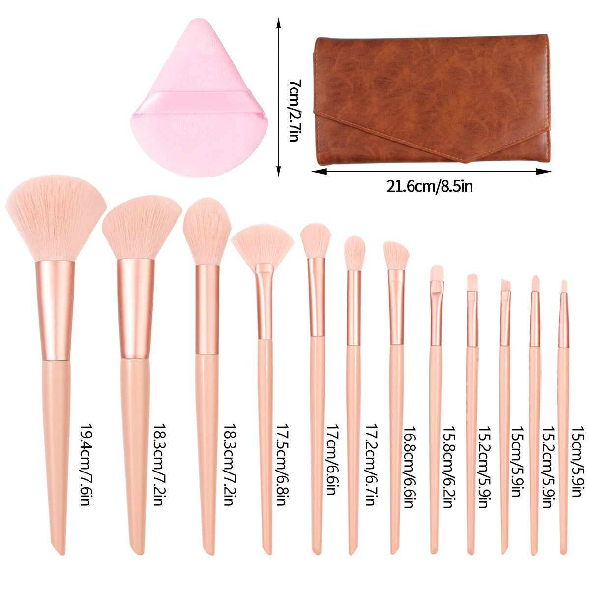 12-teiliges Make-up-Pinsel-Set, weiches Haar, Beauty-Tools