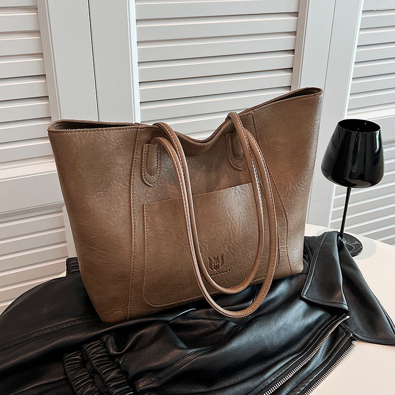 Lässige Retro-Umhängetasche Texture Class Commuter Tote