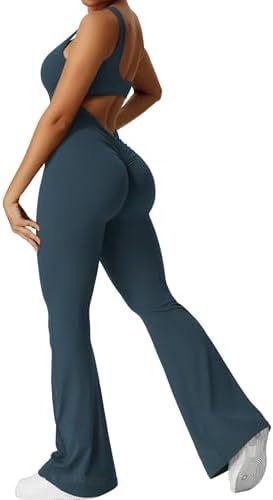 Frauen Ärmellose Flare Jumpsuits Fitness Yoga Lange Hosen