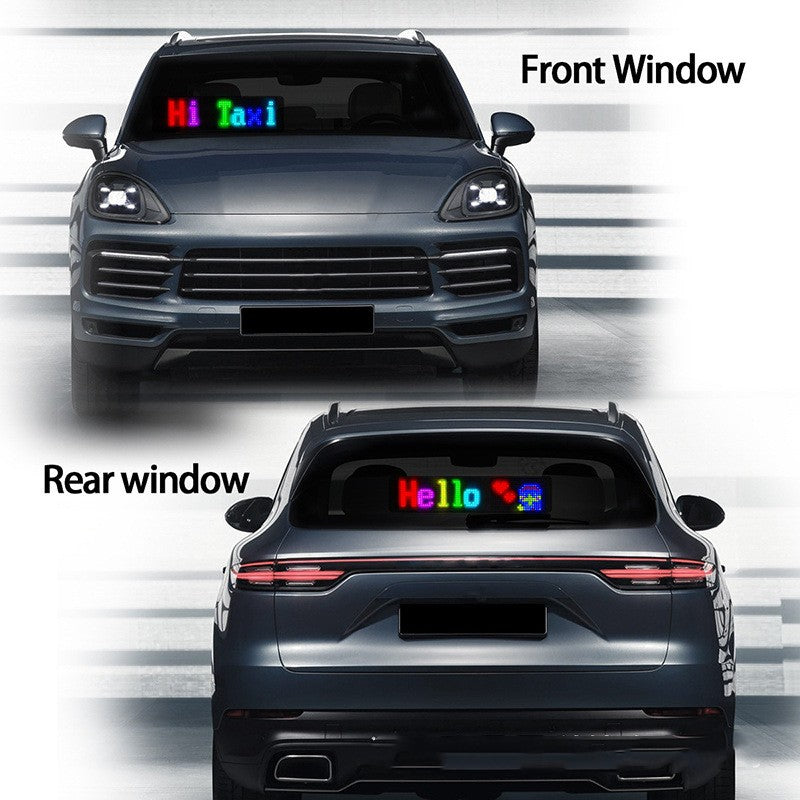 Programmierbare Auto-LED-Anzeige LED-Vollfarb-Werbebildschirm Ultradünner Bildschirm Benutzerdefinierter Textmuster Animationsanzeige Auto
