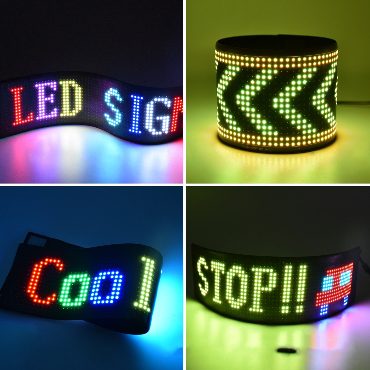 Programmierbare Auto-LED-Anzeige LED-Vollfarb-Werbebildschirm Ultradünner Bildschirm Benutzerdefinierter Textmuster Animationsanzeige Auto