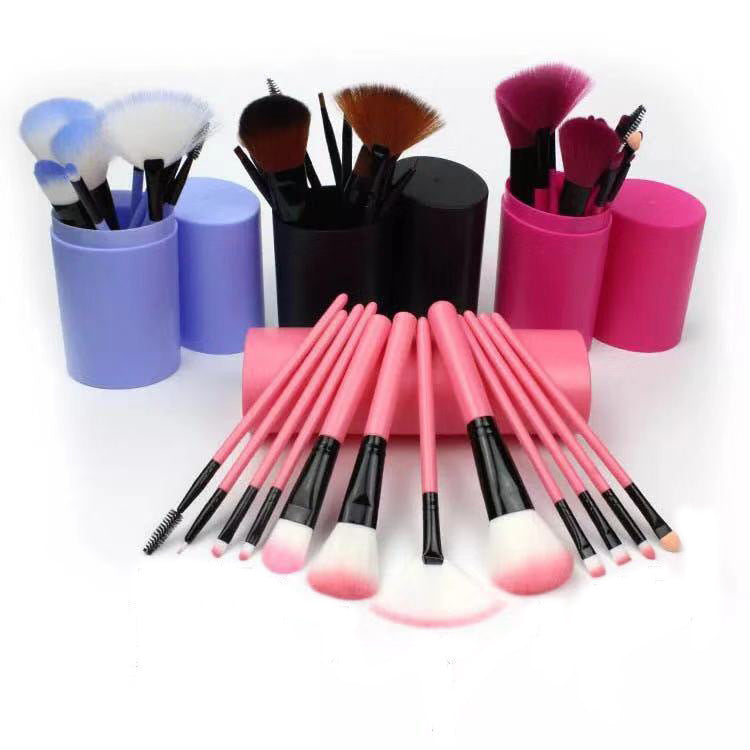 12tlg. Make-up Pinselset Rouge Lidschatten Wimpern Highlighter Make-up Pinsel