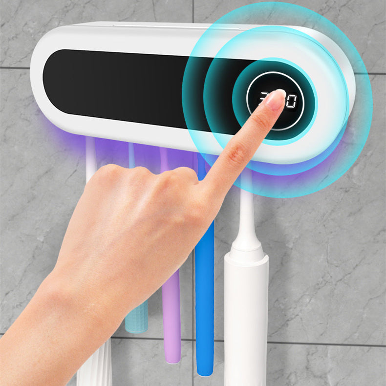 Wandmontierter Zahnbürstenhalter Intelligenter UV-Sterilisator für Zahnbürstenhalter Zahnpastaspender Drücker für Badezimmerzubehör