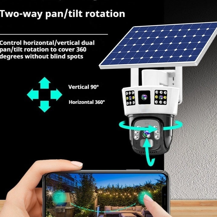 Trendy Solar Binocular Three Screen Surveillance Camera for Modern Li