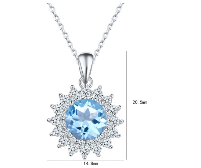 S925 Silber Natur Topas Halskette Damen