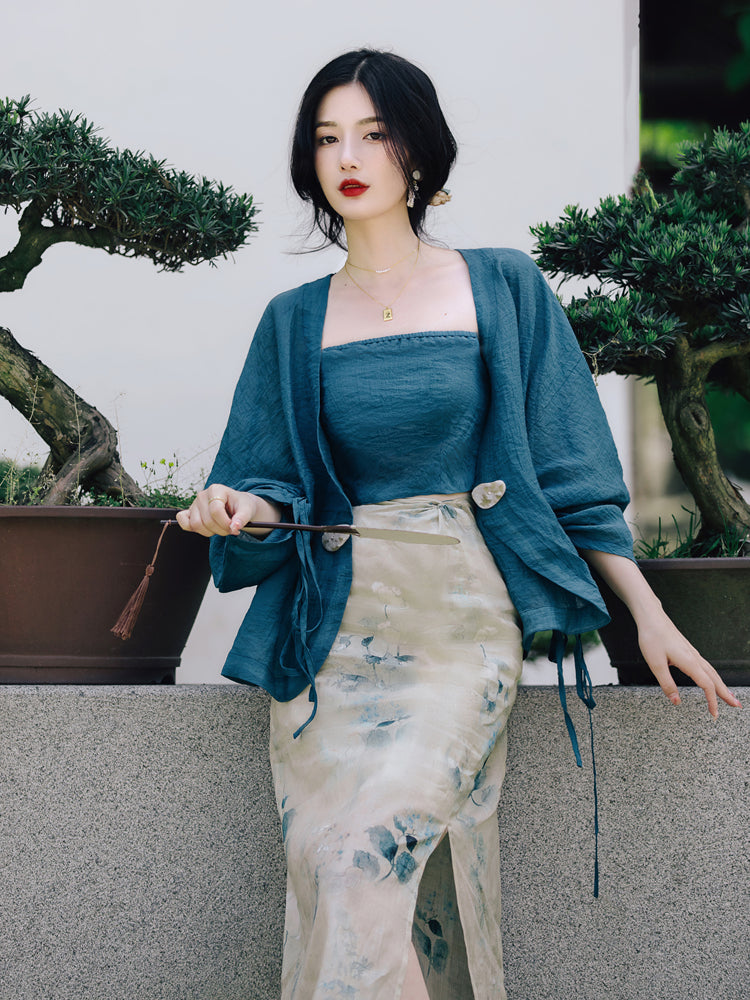 Three-Piece Modern Hanfu Set | New Hanfu Styles Embroidered Outfit