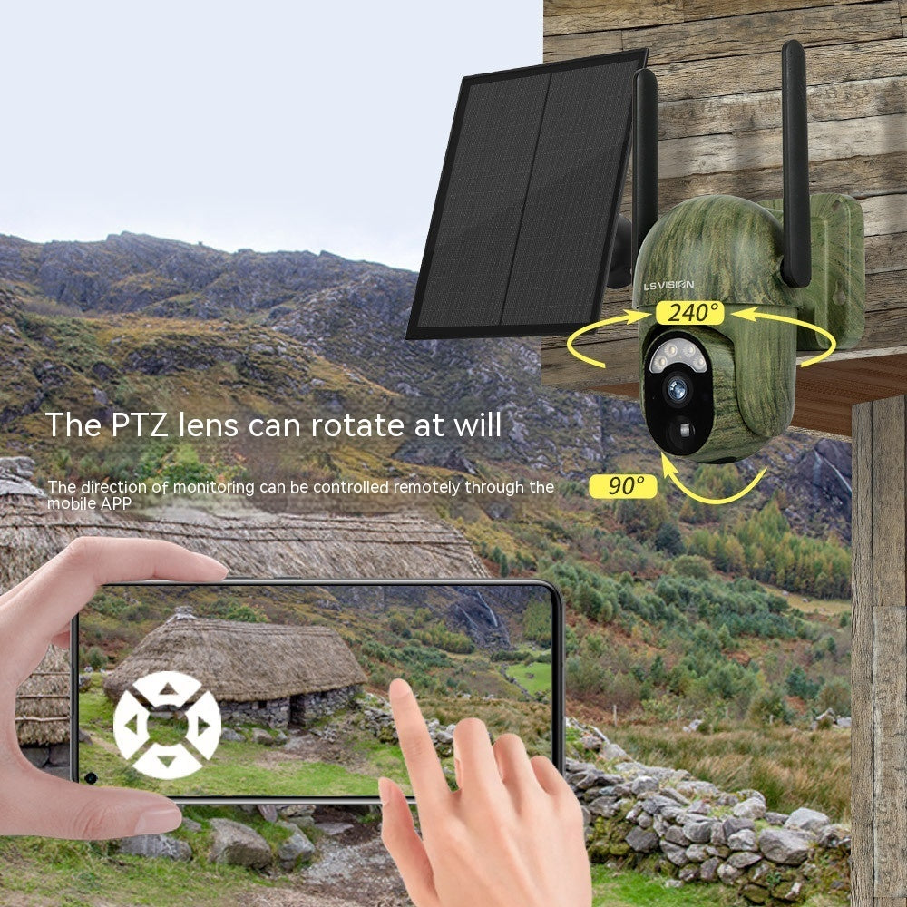 Camouflage 4G Solarkamera mit geringem Stromverbrauch und hochauflösendem Vollfarbdisplay