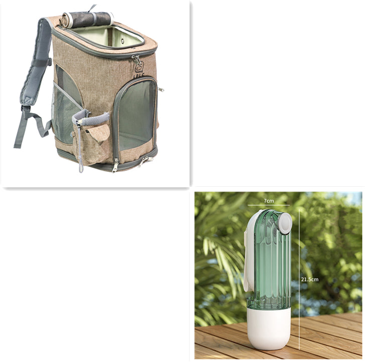Trendy 2 In 1 Pet Water Cup Segment Design Green Dog Walking Portable