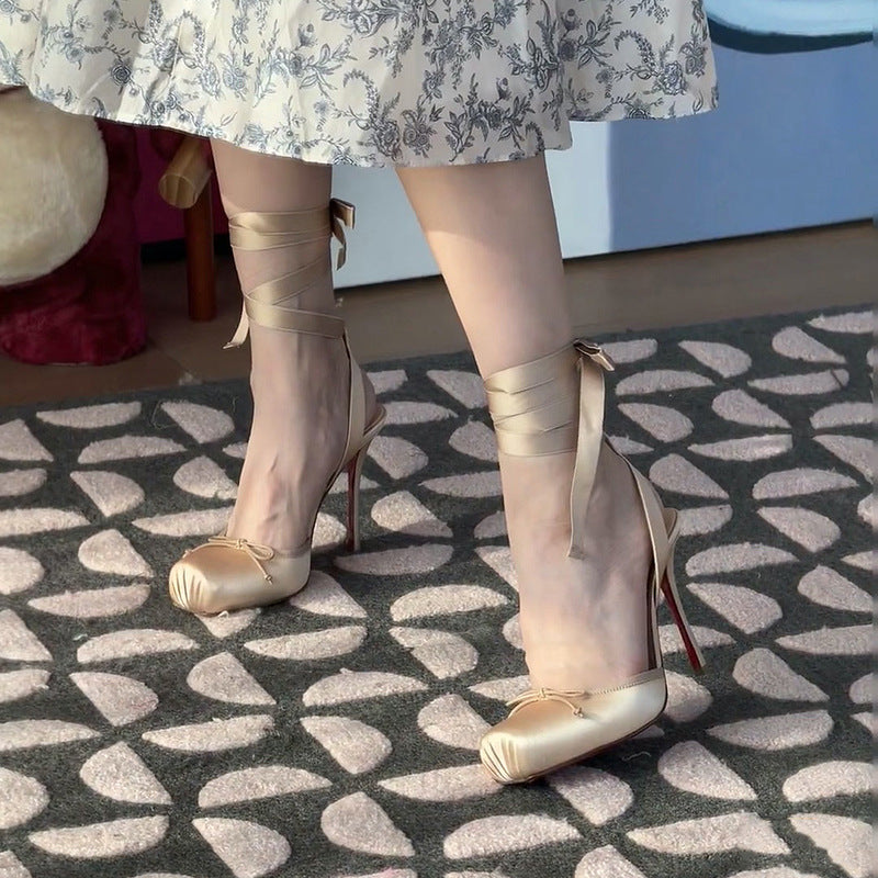 High Heels Damen mit eckiger Spitze und dünnem Absatz