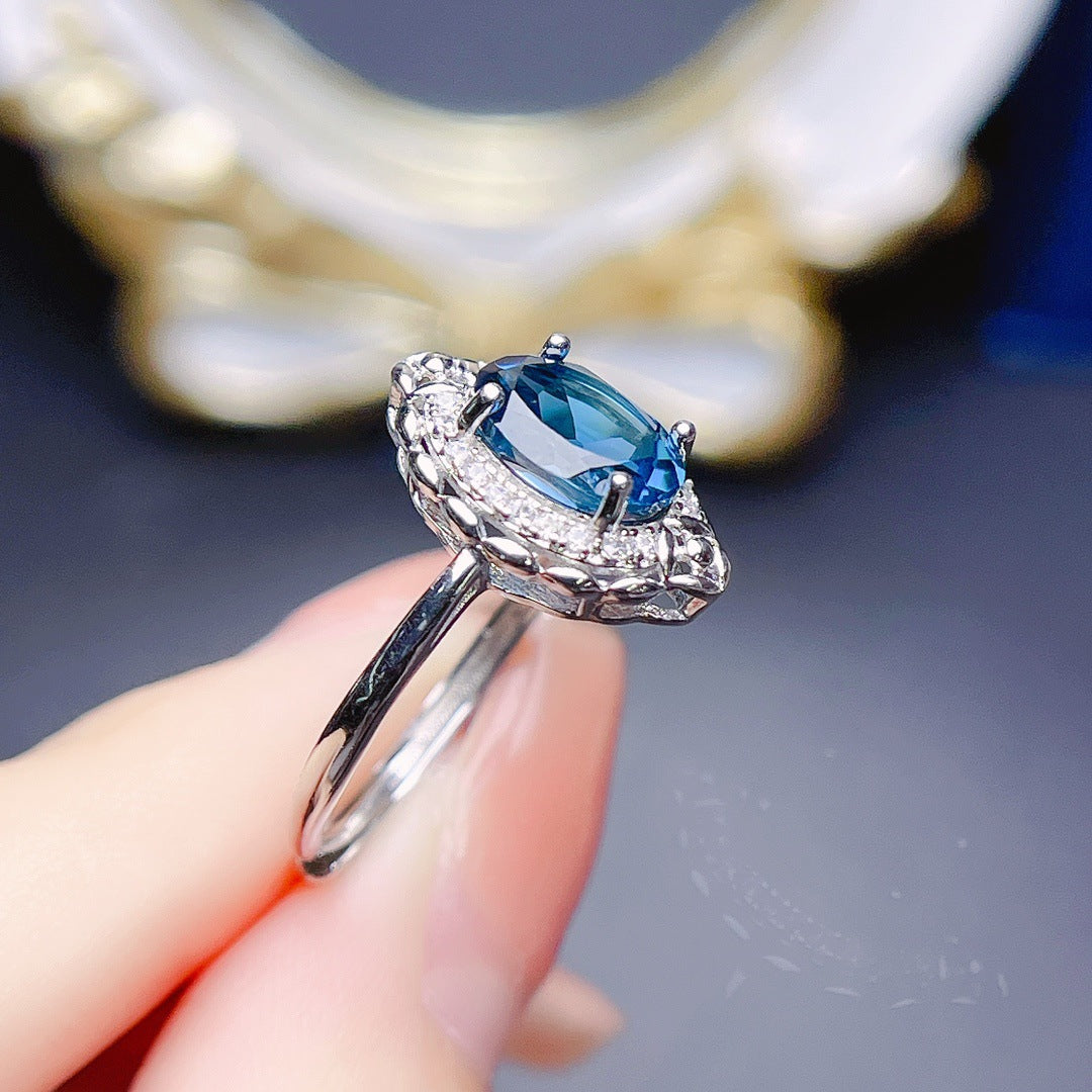 Schmuck Natur Topas Ring S925 Silber