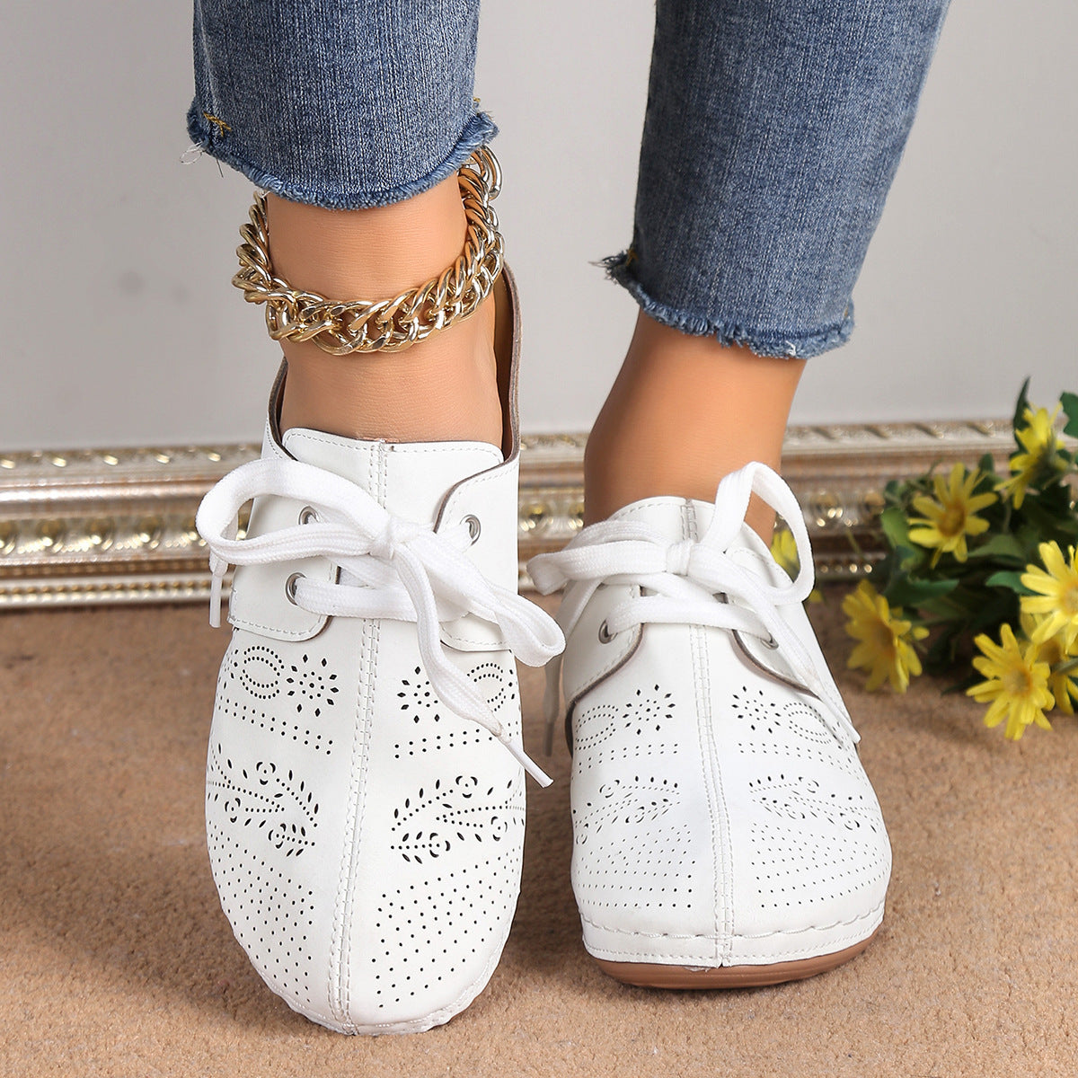 Sommer Baotou Schnürschuhe Outdoor Aushöhlen Keile Hausschuhe Für Frauen Sportschuhe