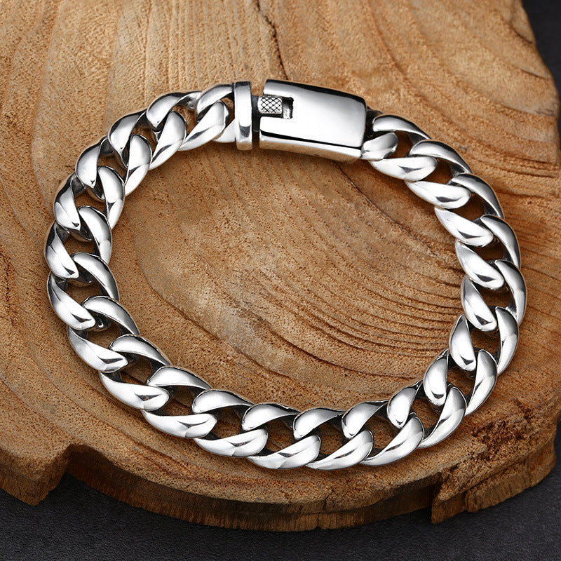 Bracelet cubain brillant en argent sterling 925 de style national