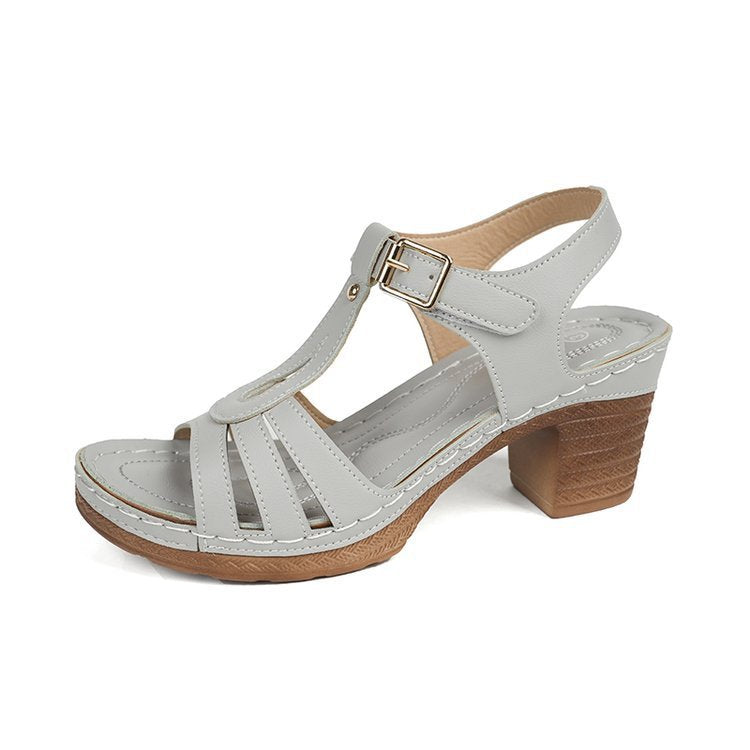 Women's Summer One Button High Heel Sandals