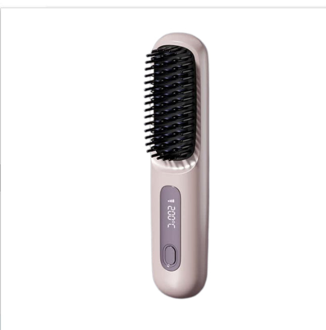 Trendy 2 In 1 Straight Hair Comb Wireless Hair Straightener Brush Hai