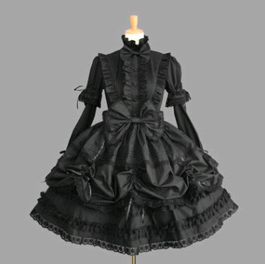 Kleid Hof Retro Spitze Gothic Cosplay Kleid Flauschiges Ärmelkleid