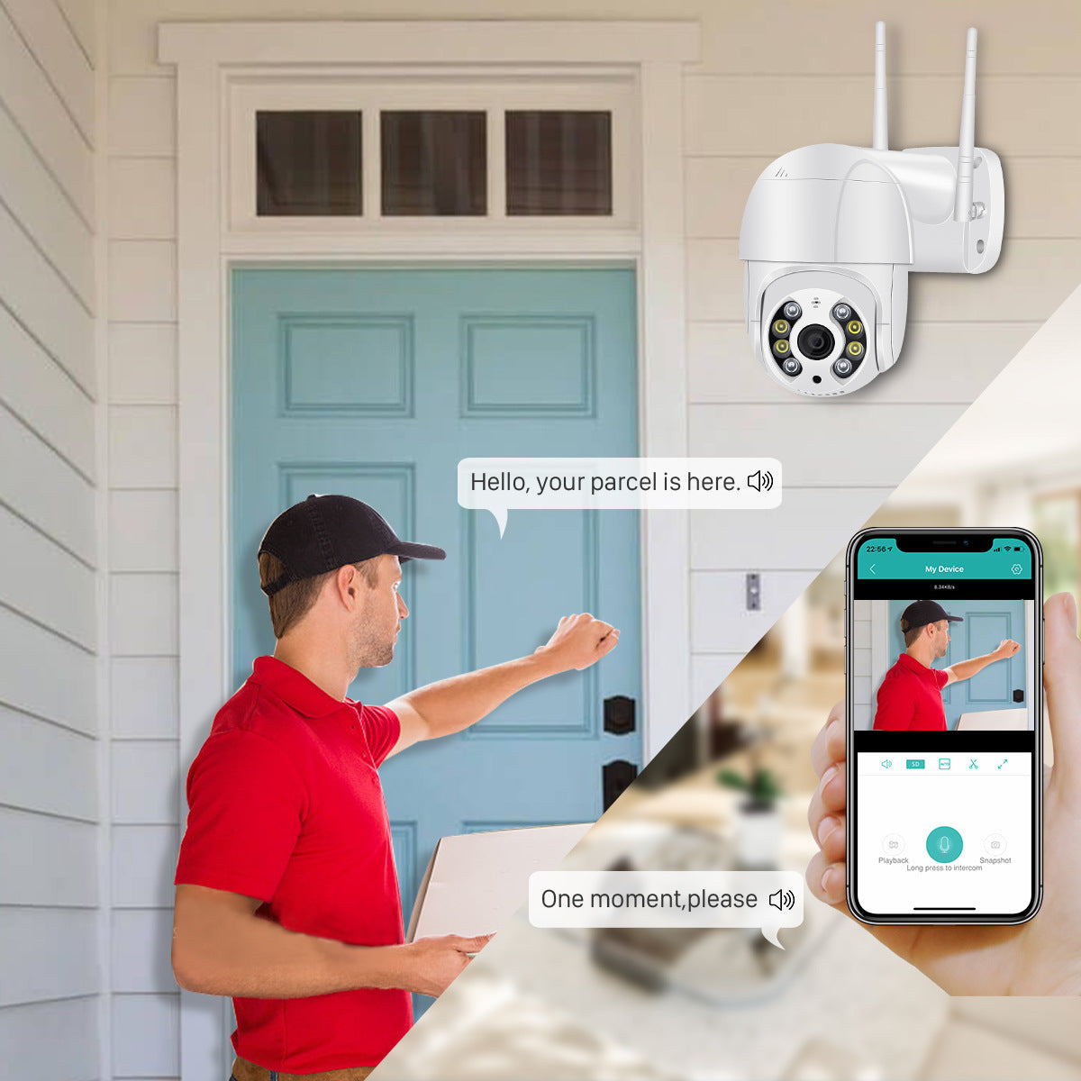 Elegant Cross Border New Wireless Wifi Surveillance Camera Dual Light