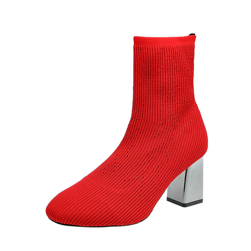 Elastische Stiefel Damen High Heels
