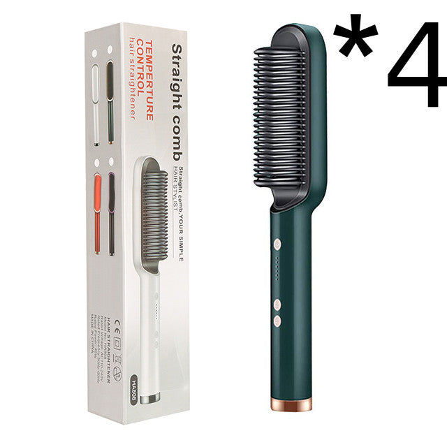 Nouveau peigne chaud lisseur 2 en 1 avec ion négatif et brosse à cheveux électrique double usage