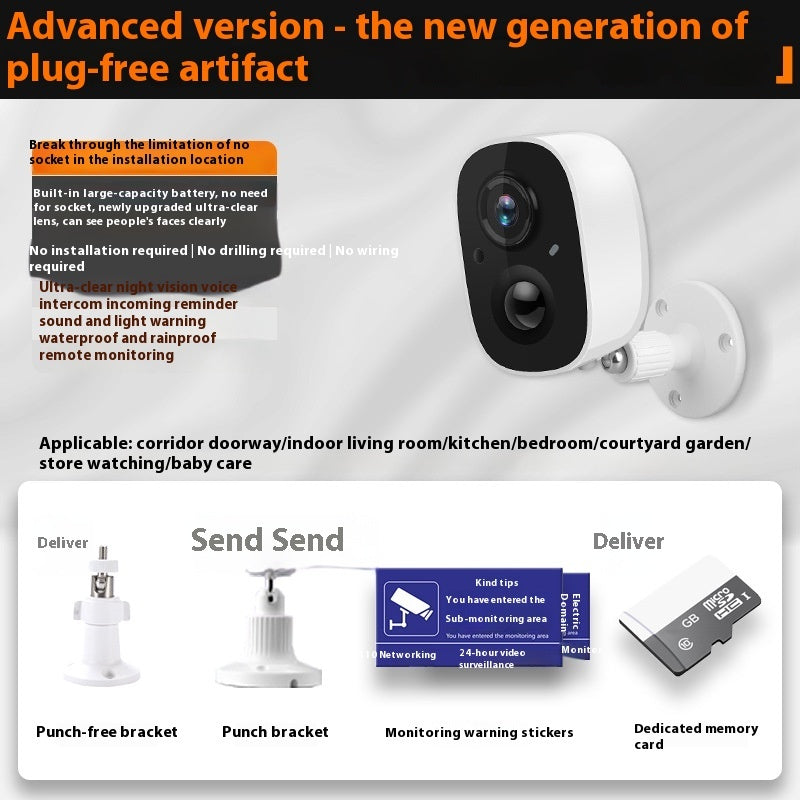 Trendy Battery Surveillance Camera Wireless Wifi Connection Mobile Ph