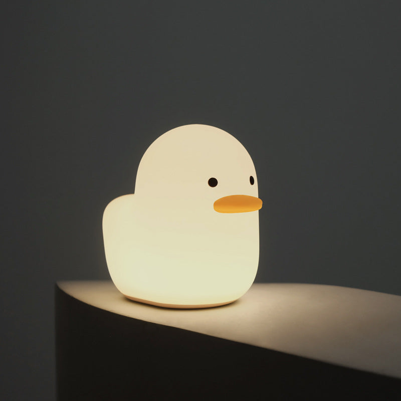 Nordic niedlich lieblich Cartoon Ente LED Nachtlicht Silikon USB-Lade-Nachtlicht Feiertagsgeschenke Kinderzimmer Nachttisch Schlafzimmer