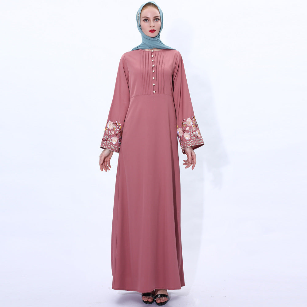 Stylish Retro Slim Muslim Women'S Dress Summer for Everyday Wear