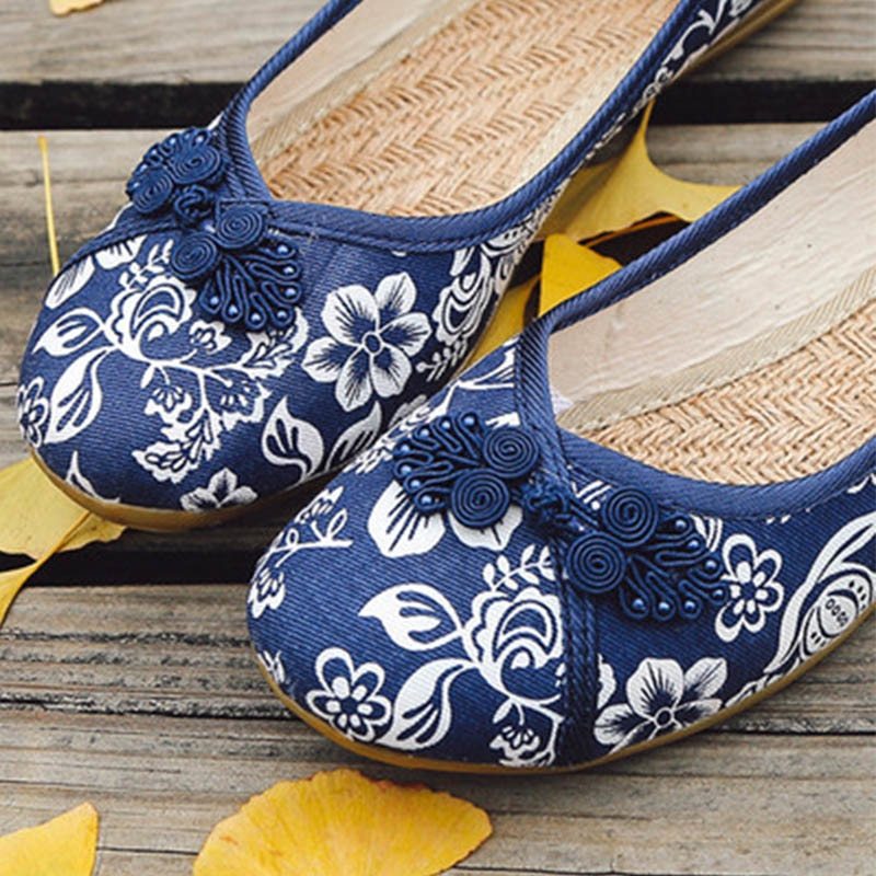 Neue flache boden alten Peking tuch schuhe nationalen wind bestickt rindfleisch sehne untere schuhe mutter freizeit square dance leinen schuhe