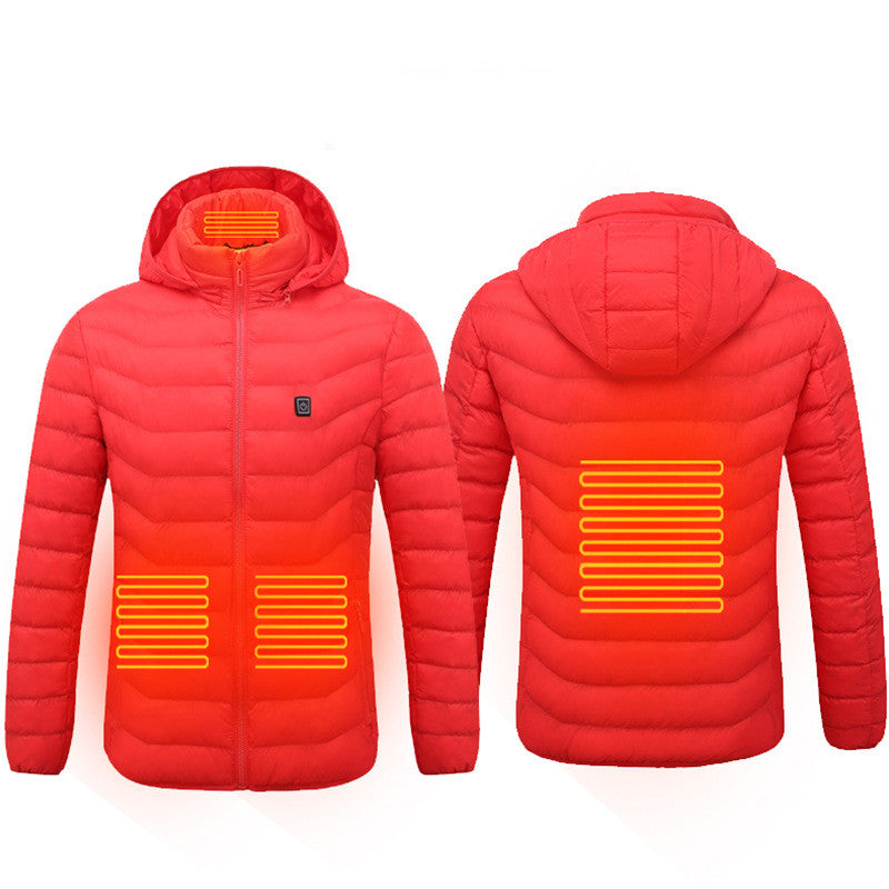 Winter Beheizte Jacke USB Elektrische Baumwolljacke Reißverschluss Heizung Thermokleidung Heizweste für Herren