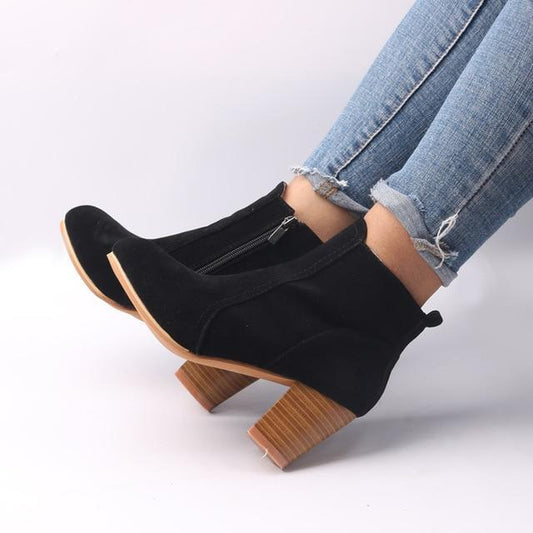Bottes Martin à talons hauts et fermeture éclair latérale pour femmes