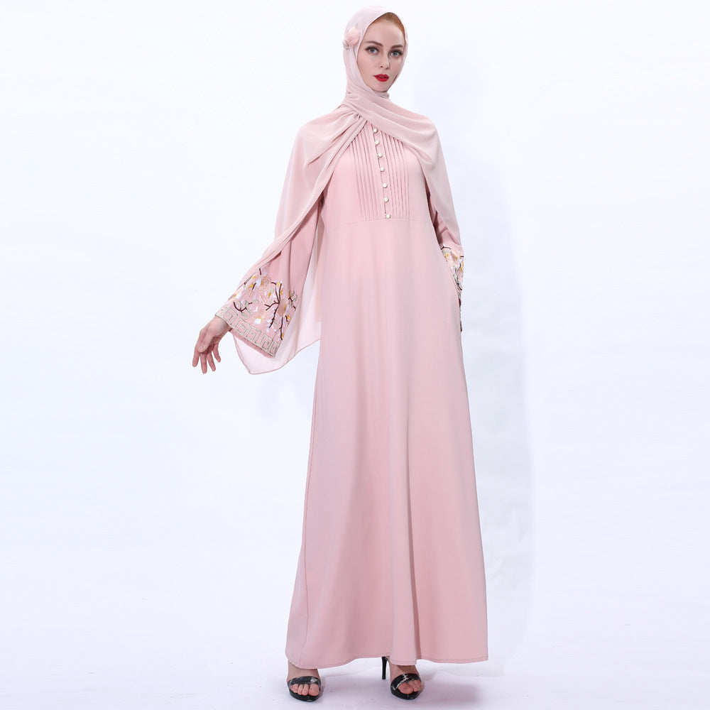 Stylish Retro Slim Muslim Women'S Dress Summer for Everyday Wear