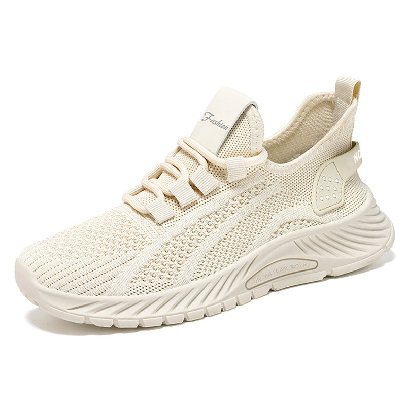 Modische, lässige Sportschuhe für Damen, flache Schnürschuhe, leichte, atmungsaktive Laufschuhe aus Mesh