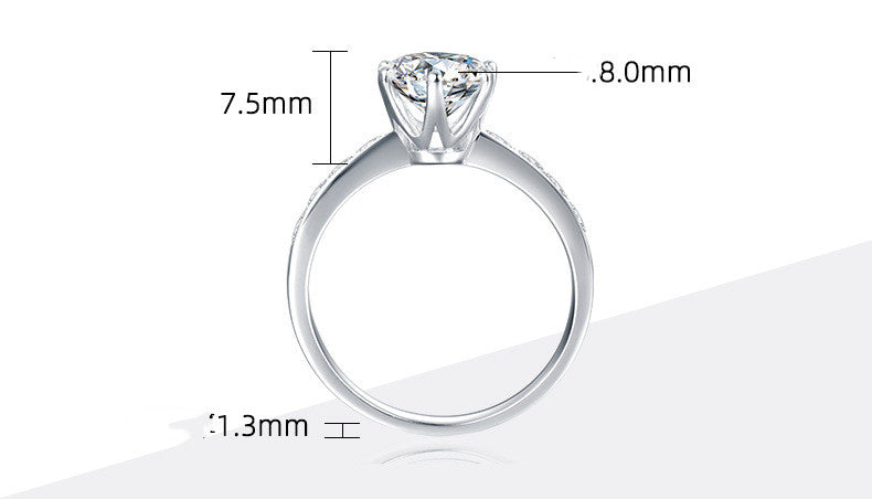 Colorless Temperament Classic Silver High-end Ring