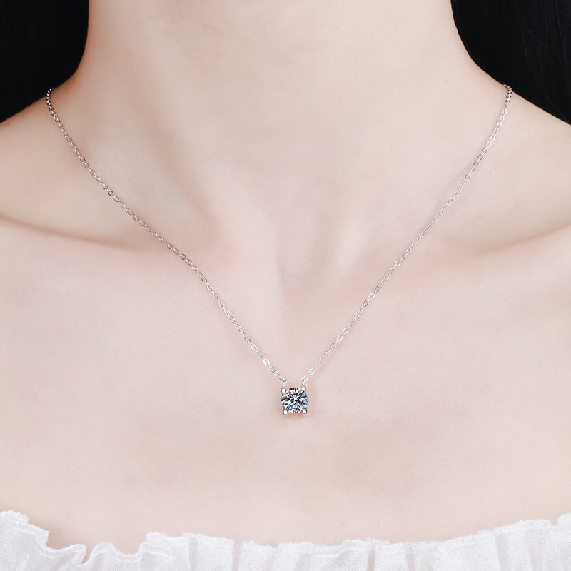 Halskette aus 925er Sterlingsilber mit Moissanit