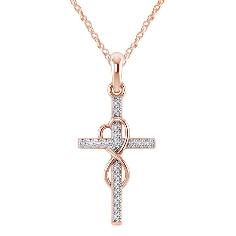 Legierungsanhänger mit Diamant und achtstelliger Kreuzkette