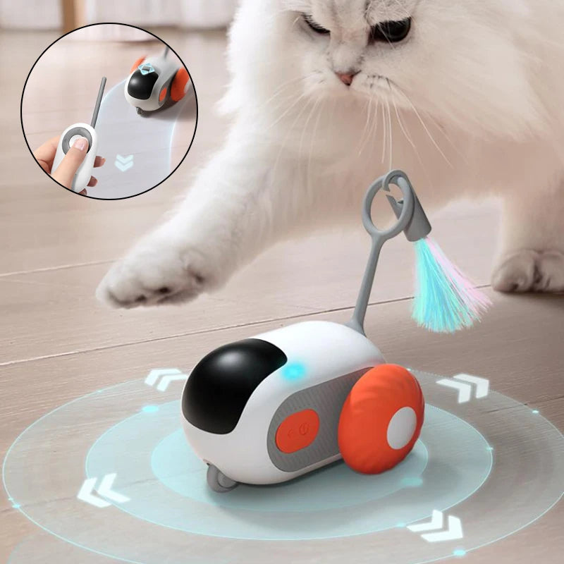Fernbedienung Interaktives Katzenspielzeug Auto USB-Ladefunktion Verfolgung Automatisch Selbstfahrendes Ferngesteuertes Smart Control Auto Interaktives Katzenspielzeug Heimtierprodukte