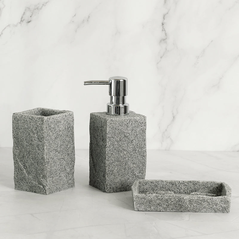 Trendy Bathroom Accessories Set Imitati Granite Resin Iiquid Soap D f