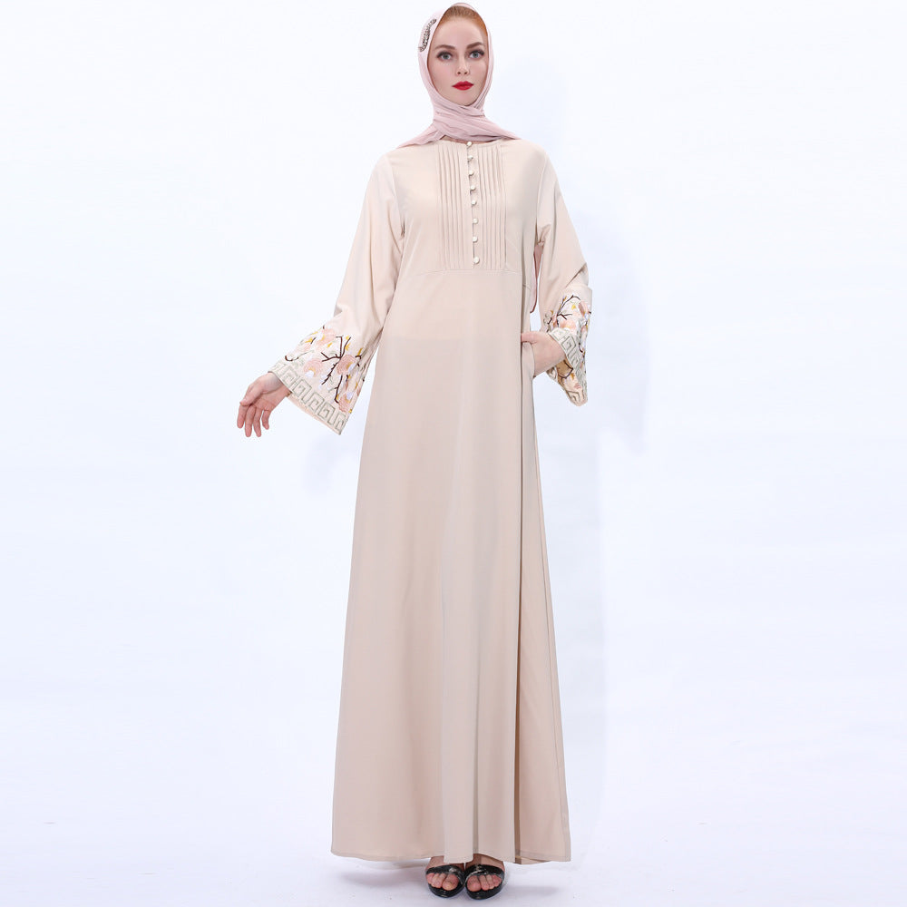 Stylish Retro Slim Muslim Women'S Dress Summer for Everyday Wear