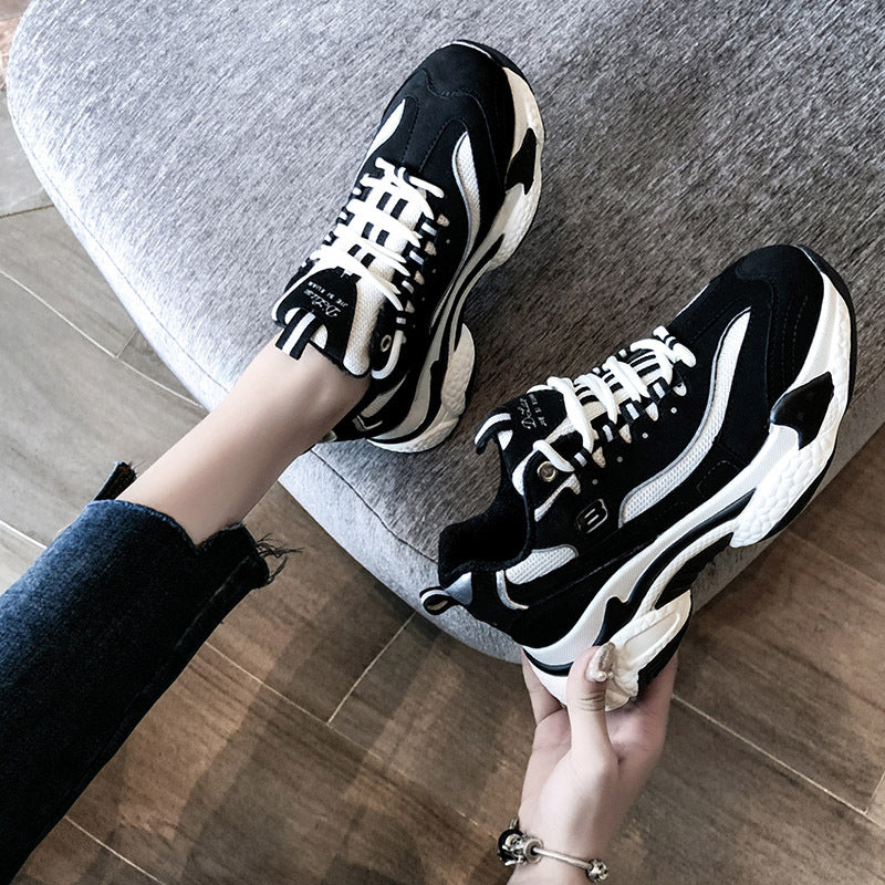 Damen-Einzelschuhe mit dicker Sohle, lässige, höhensteigernde Sportschuhe für Damen
