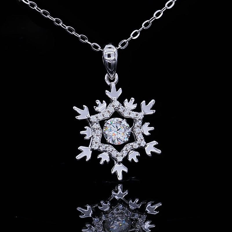 925er Sterling Silber Moissanit 0,5 Karat Smart-Halskette