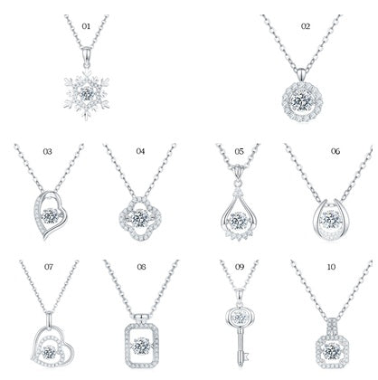 925er Sterling Silber Moissanit 0,5 Karat Smart-Halskette