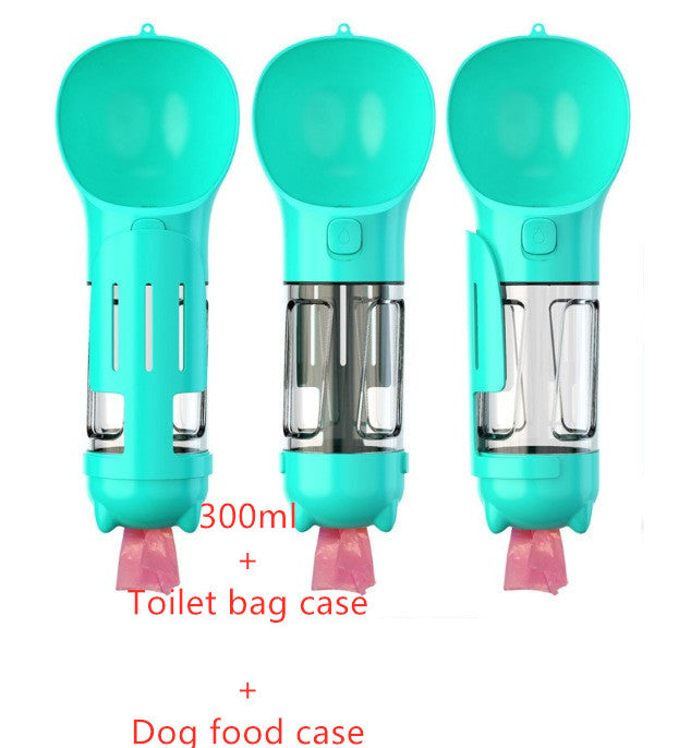 Bouteille d'eau pour animaux de compagnie, gamelle, rangement de sacs poubelles, portable pour voyage en extérieur, bouteille d'eau 3-en-1 pour chien