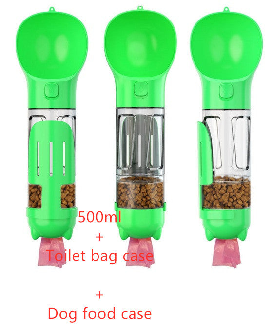 Bouteille d'eau pour animaux de compagnie, gamelle, rangement de sacs poubelles, portable pour voyage en extérieur, bouteille d'eau 3-en-1 pour chien