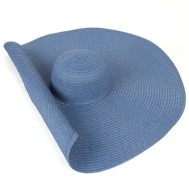25CM Breite Krempe Übergroßen Strand Hüte Für Frauen Große Stroh Hut UV Schutz